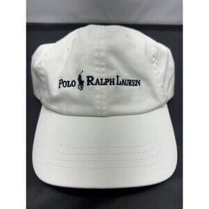 Polo Ralph Laruren White Adjustable Unisex Hat Spellout Logo Little Pony Cotton